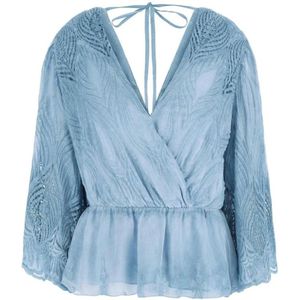 Guess, Dames, Blouses & Shirts, Blauw, Maat: XS