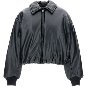 Acne Studios, Dames, Jassen, Zwart, Maat: M Leer,