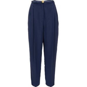 Elisabetta Franchi, Dames, Broeken, Blauw, Maat: S Poliester,