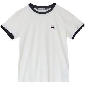 Karl Lagerfeld, Dames, Tops, Wit, Maat: S Katoen,