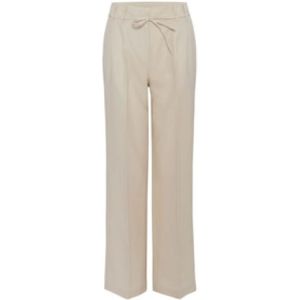 Wijde beige broek
