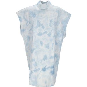 Nike Blauwe Tie-Dye Jersey Jurk , Blue , Dames , Maat: L