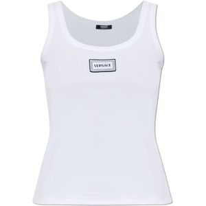 Versace, Dames, Tops, Wit, Maat: 2XS Katoen,