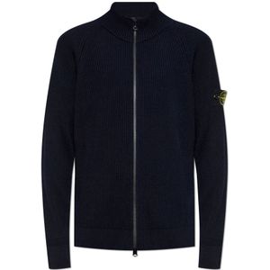 Stone Island, Heren, Truien, Blauw, Maat: M Wol,