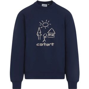 Carhartt Wip, Heren, Sweatshirts & Hoodies, Blauw, Maat: XL