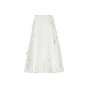 Zimmermann Bloemen Uitgesneden Linnen Rok , White , Dames , Maat: M