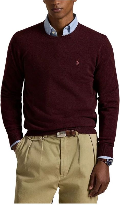 Polo Ralph Lauren - Bordeaux Wollen Trui - Heren - Lange Mouw