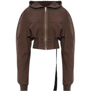 Rick Owens, Dames, Sweatshirts & Hoodies, Bruin, Maat: M Katoen,