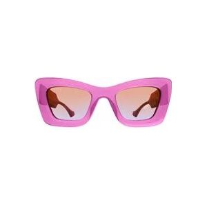 Gucci Transparante Oversized Cat-Eye Zonnebril , Pink , Dames , Maat: 49 MM