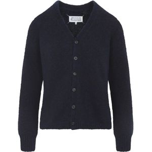 Maison Margiela, Dames, Truien, Blauw, Maat: S Wol,