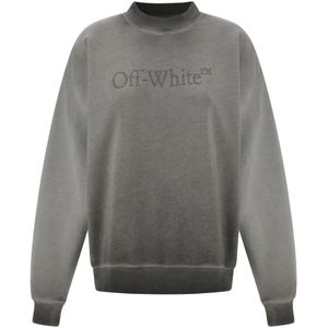 Off White, Dames, Sweatshirts & Hoodies, Grijs, Maat: M Katoen,