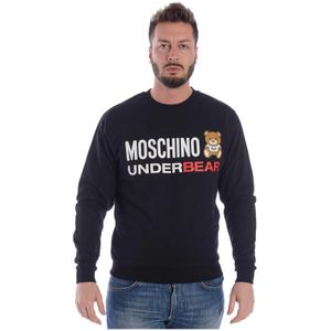 Moschino, Heren, Sweatshirts & Hoodies, Zwart, Maat: S Katoen,