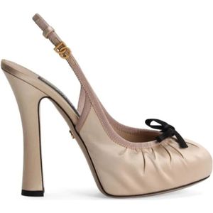 Dolce & Gabbana, Dames, Schoenen, Beige, Maat: 39 EU Satijn,