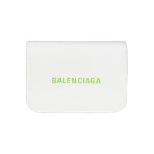 Balenciaga Witte Korrelige Leren Mini Portemonnee , White , Dames , Maat: ONE Size