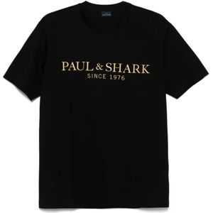 Paul & Shark, Heren, Tops, Zwart, Maat: L Katoen,