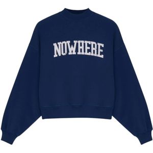 The New Society, Dames, Sweatshirts & Hoodies, Blauw, Maat: XS Katoen,