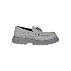Dior Luxe leren loafers met charme gesp , Gray , Heren , Maat: 43 EU
