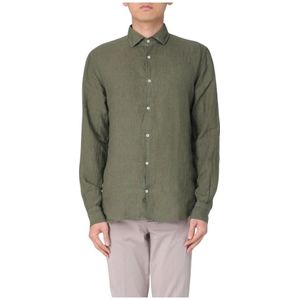 Brooksfield, Heren, Overhemden, Groen, Maat: 3XL Linnen,