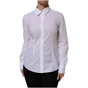 Dolce & Gabbana, Dames, Blouses & Shirts, Wit, Maat: M Katoen,