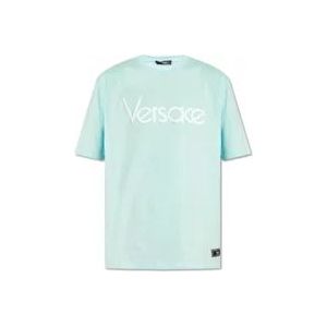 Versace T-shirt met logo , Blue , Heren , Maat: M