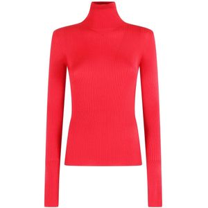 Sportmax, Dames, Truien, Rood, Maat: S Wol,