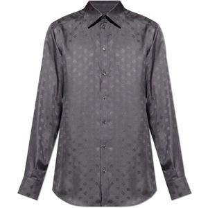 Dolce & Gabbana, Heren, Overhemden, Grijs, Maat: XL Zijde,