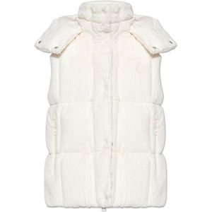 Moncler, Dames, Jassen, Wit, Maat: S Velours,