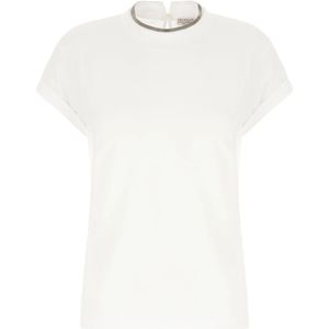 Brunello Cucinelli, Dames, Tops, Wit, Maat: M Katoen,