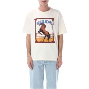 Rhude, Heren, Tops, Beige, Maat: M Katoen,