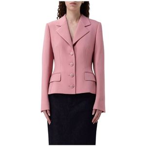 Dolce & Gabbana, Dames, Jassen, Roze, Maat: M Leer,