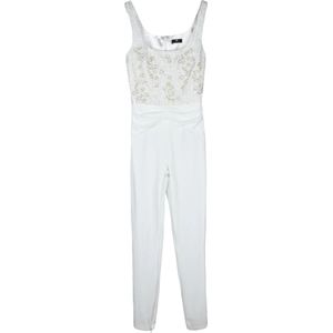 Elisabetta Franchi, Dames, Jumpsuits & Playsuits, Wit, Maat: M Velours,
