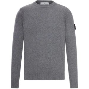 Stone Island, Heren, Truien, Grijs, Maat: 2XL Wol,
