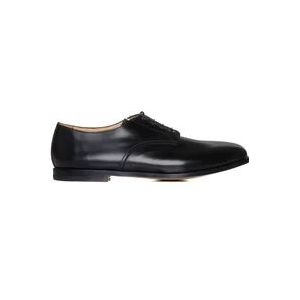 Premiata Zwarte platte schoenen amandel teen vetersluiting , Black , Heren , Maat: 40 EU