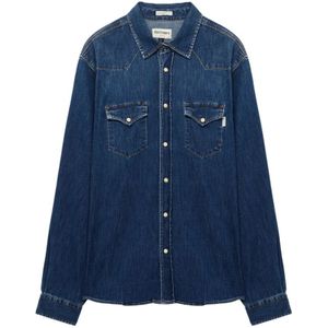 Roy Roger's, Heren, Overhemden, Blauw, Maat: M Denim,