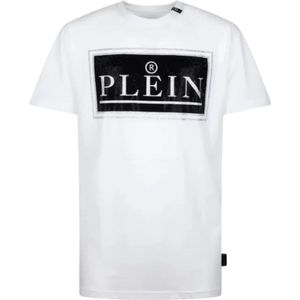 Philipp Plein, Heren, Tops, Wit, Maat: S Katoen,