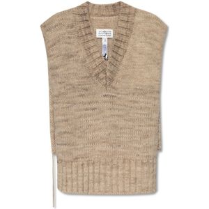 Maison Margiela, Dames, Truien, Beige, Maat: L Wol,