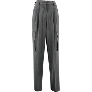 Herno, Dames, Broeken, Grijs, Maat: S Katoen,