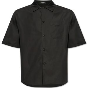 Versace, Heren, Overhemden, Zwart, Maat: S Katoen,