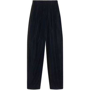 Giorgio Armani, Dames, Broeken, Zwart, Maat: S Velours,