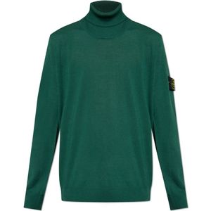 Stone Island - Logo Turtleneck - Coltrui - Groen - Wol
