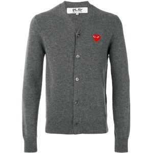 Comme des Garçons Play, Heren, Truien, Grijs, Maat: S Wol,