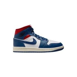 Nike Jordan 1 Mid Leren Sneakers , Blue , Heren , Maat: 41 1/2 EU