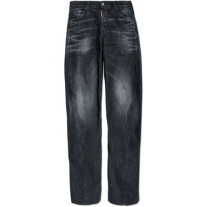 Dsquared2, Dames, Jeans, Grijs, Maat: 4XS Leer,