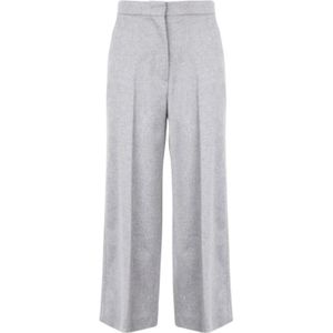 Max Mara, Dames, Broeken, Grijs, Maat: L Wol,