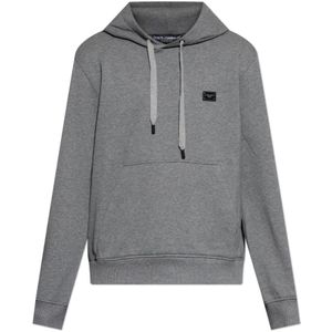 Dolce & Gabbana, Heren, Sweatshirts & Hoodies, Grijs, Maat: L Katoen,