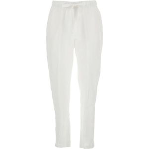 Semicouture, Dames, Broeken, Wit, Maat: S Linnen,