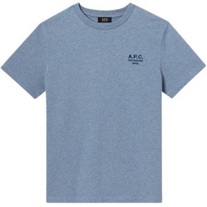 A.p.c., Heren, Tops, Blauw, Maat: XL Katoen,