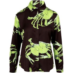 Msgm, Dames, Blouses & Shirts, Veelkleurig, Maat: XS Satijn,