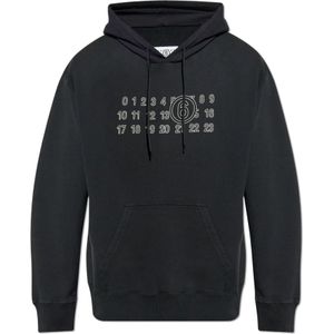 MM6 Maison Margiela, Heren, Sweatshirts & Hoodies, Zwart, Maat: L Katoen,