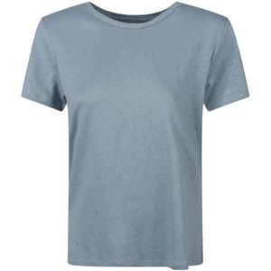 Majestic Filatures, Dames, Tops, Blauw, Maat: L Linnen,